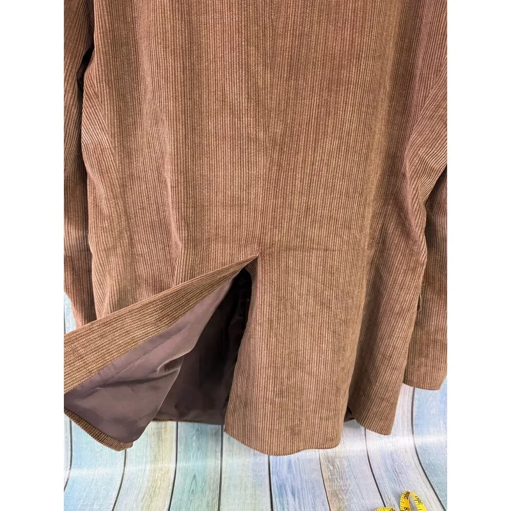 Dockers Corduroy Brown Blazer Sports Coat 46L Two Button Cotton Jacket